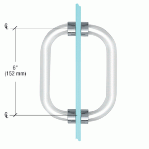 6 inch Back-to-Back Acrylic Smooth Pull Handles          